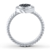 Diamond Ring 1/20 ct tw Black/White Sterling Silver