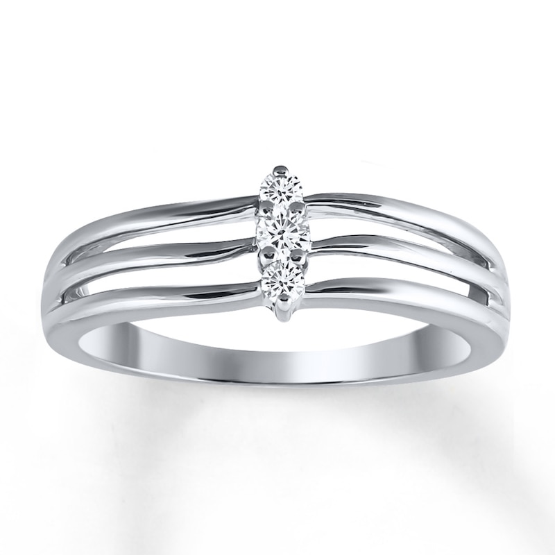 Diamond Ring 1/10 ct tw Round-cut Sterling Silver