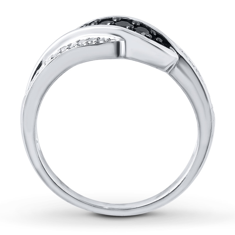 Diamond Ring 1/4 ct tw Black/White Sterling Silver
