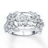 Thumbnail Image 0 of Flower Ring 1/6 ct tw Diamonds Sterling Silver