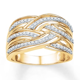 Diamond Ring 1/3 ct tw Round-cut 10K Yellow Gold