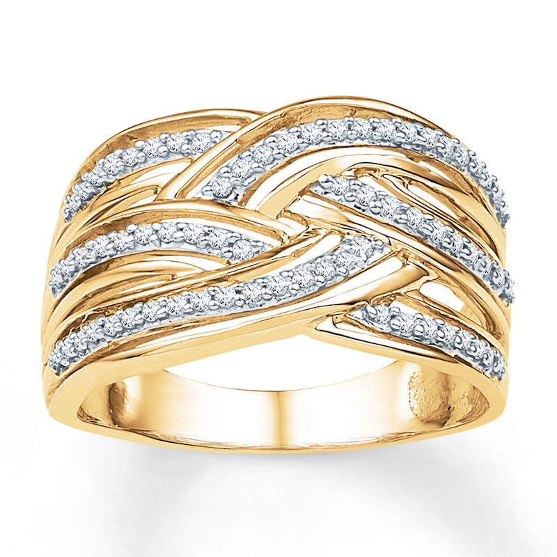 Diamond Ring 1/3 ct tw Round-cut 10K Yellow Gold Kay Outlet