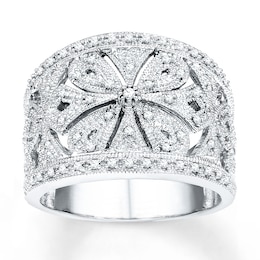 Diamond Ring 1/3 ct tw Round-cut Sterling Silver
