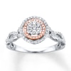 Thumbnail Image 1 of Diamond Ring 1/3 ct tw Round-cut 10K Two-Tone Gold