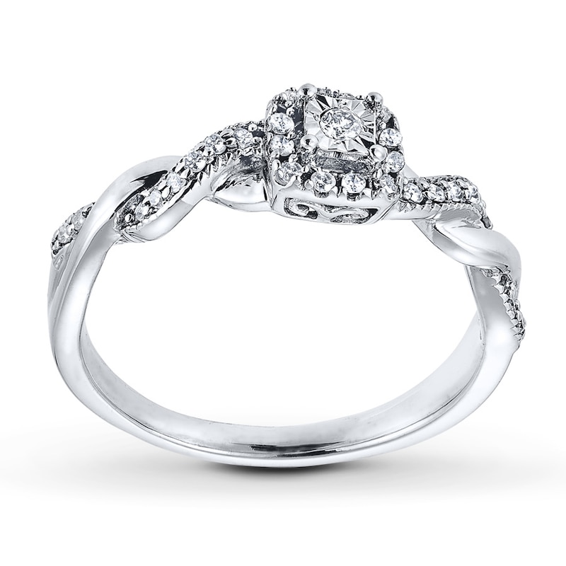 Diamond Ring 1/6 ct tw Round-cut Sterling Silver