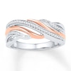 Thumbnail Image 1 of Diamond Ring 1/8 ct tw Round-cut Sterling Silver & 10K Rose Gold
