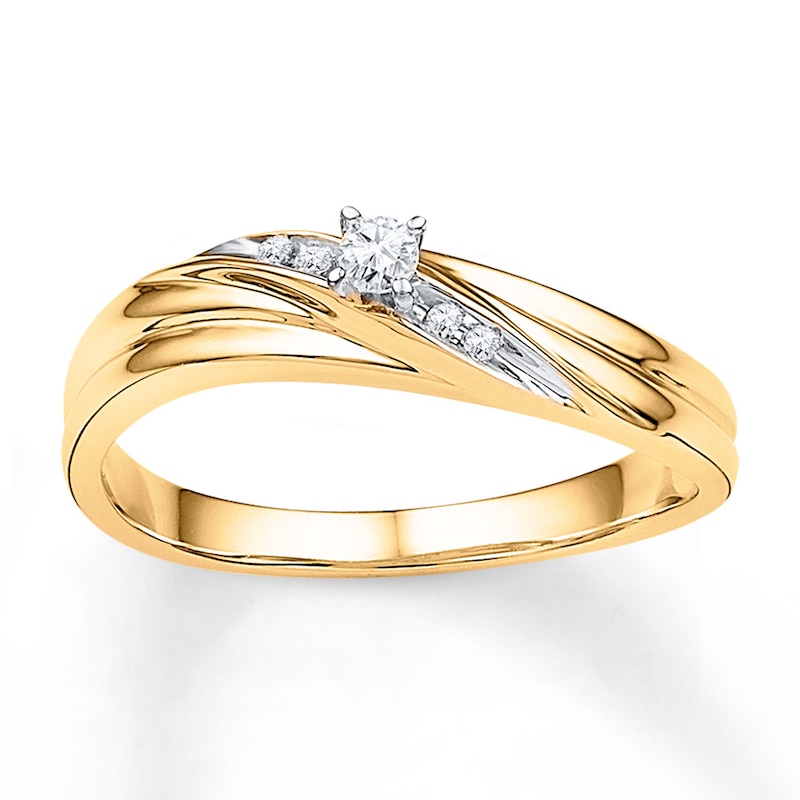 Main Image 1 of Promise Ring 1/15 ct tw Diamonds 10K Yellow Gold