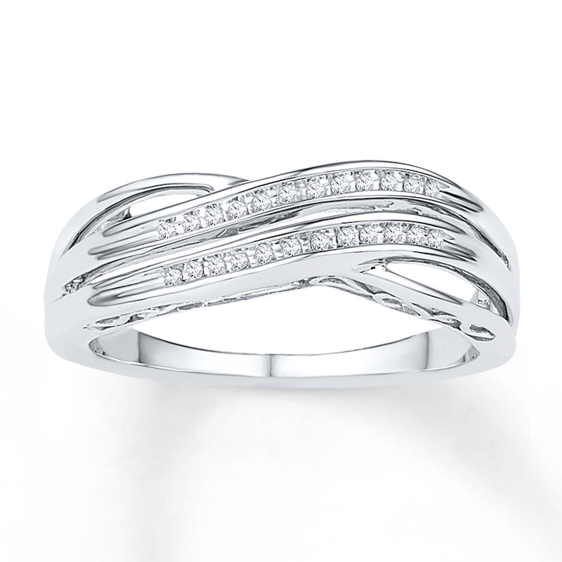 Main Image 1 of Diamond Ring 1/15 ct tw Round-cut Sterling Silver