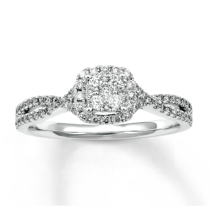 Main Image 1 of Diamond Promise Ring 1/3 ct tw Round-cut 10K White Gold