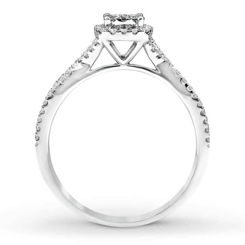 Main Image 2 of Diamond Promise Ring 1/3 ct tw Round-cut 10K White Gold
