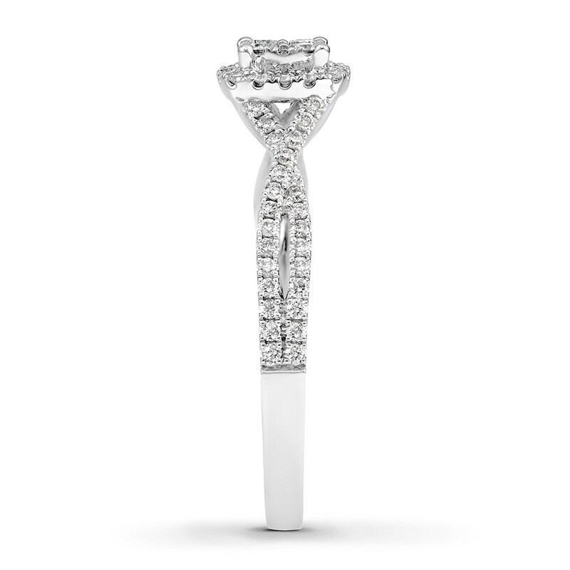 Main Image 3 of Diamond Promise Ring 1/3 ct tw Round-cut 10K White Gold