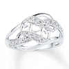 Diamond Mom Ring 1/10 ct tw Round-cut Sterling Silver