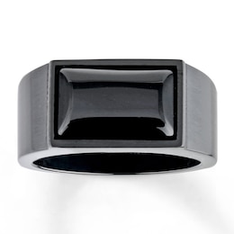 Men's Ring Agate Stainless Steel