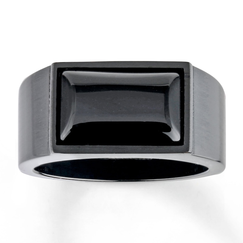 Men's Ring Agate Stainless Steel