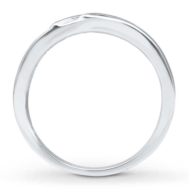 Main Image 2 of Men's Band 1/5 ct tw Black/White Diamonds 10K White Gold