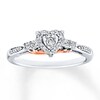Diamond Heart Ring 1/5 ct tw Round-cut Sterling Silver/10K Gold