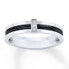 Men's Wedding Band Diamond Accents Stainless Steel