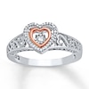 Thumbnail Image 0 of Open Hearts Rhythm 1/15 ct tw Diamonds Sterling Silver & 10K Rose Gold