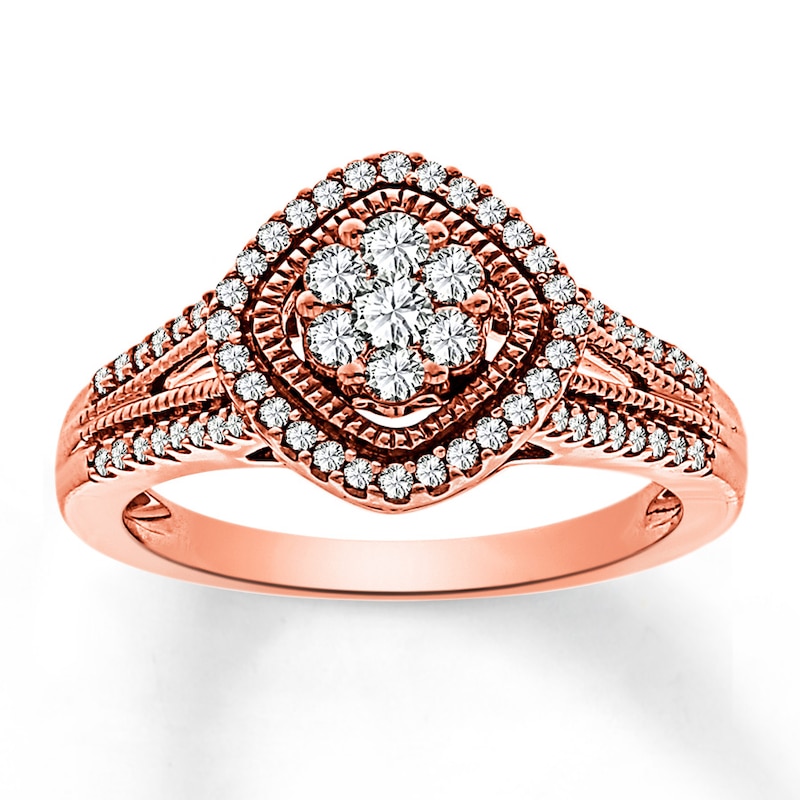 Main Image 1 of Diamond Ring 1/2 ct tw Round-cut 10K Rose Gold