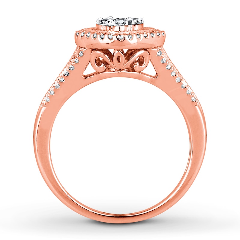 Main Image 2 of Diamond Ring 1/2 ct tw Round-cut 10K Rose Gold