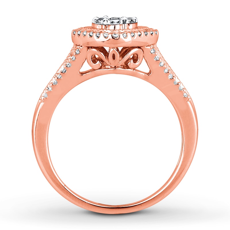 Diamond Ring 1/2 ct tw Round-cut 10K Rose Gold