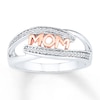 Thumbnail Image 1 of Mom Ring 1/10 ct tw Diamonds Sterling Silver & 10K Rose Gold