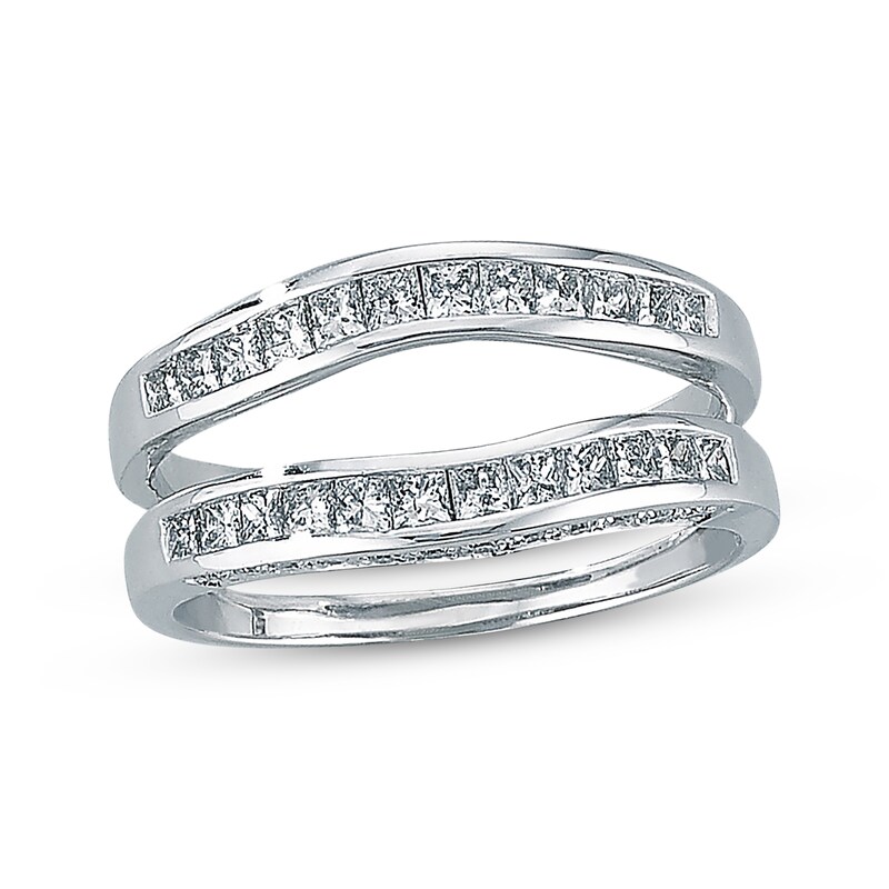 Main Image 1 of Diamond Enhancer Ring 3/4 ct tw Princess-cut 14K White Gold