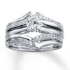 Thumbnail Image 4 of Diamond Enhancer Ring 1/4 ct tw Round-cut 14K White Gold