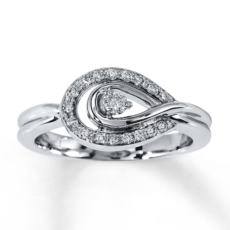 Main Image 1 of Diamond Ring 1/6 ct tw Round-cut Sterling Silver