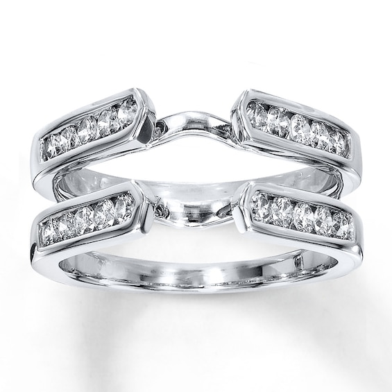 Diamond Enhancer Ring 3/4 carat tw Round-cut 14K White Gold