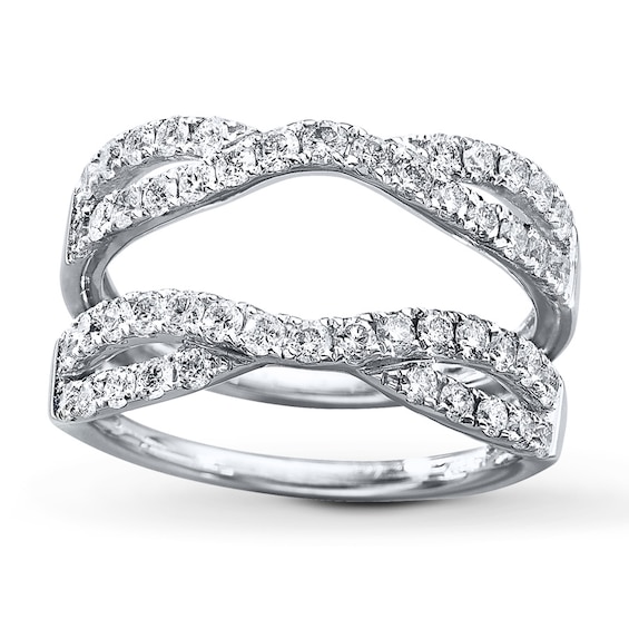 Diamond Enhancer Ring 1 carat tw Roundcut 14K White Gold Wraps and