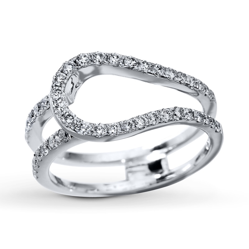 Diamond Enhancer Ring 5/8 ct tw Round-cut 14K White Gold