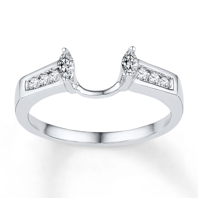 Diamond Enhancer Ring 1/4 ct tw Marquise-cut 10K White Gold