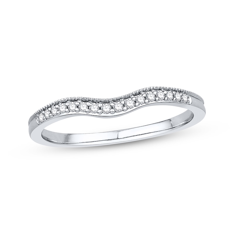 Main Image 1 of Adore Diamond Wedding Band 1/10 ct tw Round-cut 10K White Gold