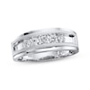 Thumbnail Image 1 of Men's Diamond Band 1/2 ct tw Round-cut 10K White Gold