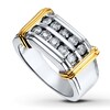 Thumbnail Image 1 of Men's Diamond Band 1 ct tw Round-cut Sterling Silver/10K Gold