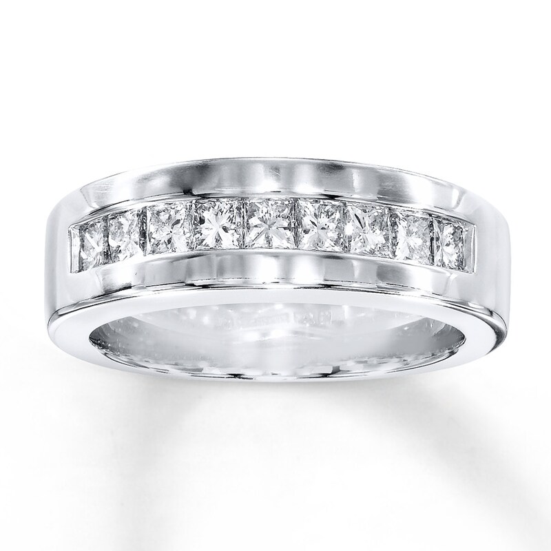 Men's Diamond Band 1-1/4 ct tw Square-cut 14K White Gold