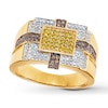 Men's Diamond Ring 3/4 ct tw Round-cut 10K Yellow Gold