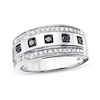 Thumbnail Image 1 of Men's Black & White Diamond Wedding Band 5/8 ct tw 10K White Gold