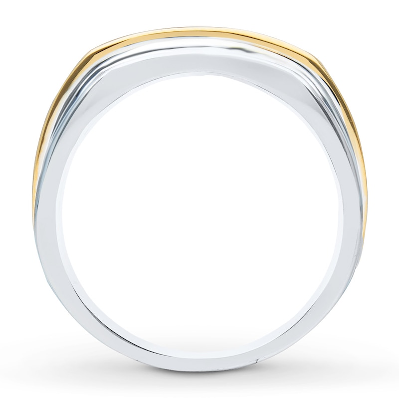 Men's Diamond Wedding Band 1/4 ct tw Round-cut 10K Two-Tone Gold