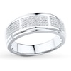 Thumbnail Image 1 of Men's Diamond Band 1/3 ct tw Round-cut 10K White Gold