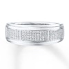 Thumbnail Image 4 of Men's Diamond Band 1/3 ct tw Round-cut 10K White Gold