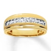 Men's Wedding Band 1/2 ct tw Diamonds 10K Yellow Gold