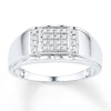 Men's Diamond Ring 1/8 carat tw 10K White Gold
