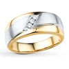 Thumbnail Image 0 of Men's Diamond Band 1/10 ct tw Round-cut 10K Two-Tone Gold