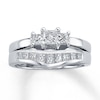 Thumbnail Image 4 of Diamond Enhancer Ring 3/8 ct tw Princess-Cut 14K White Gold