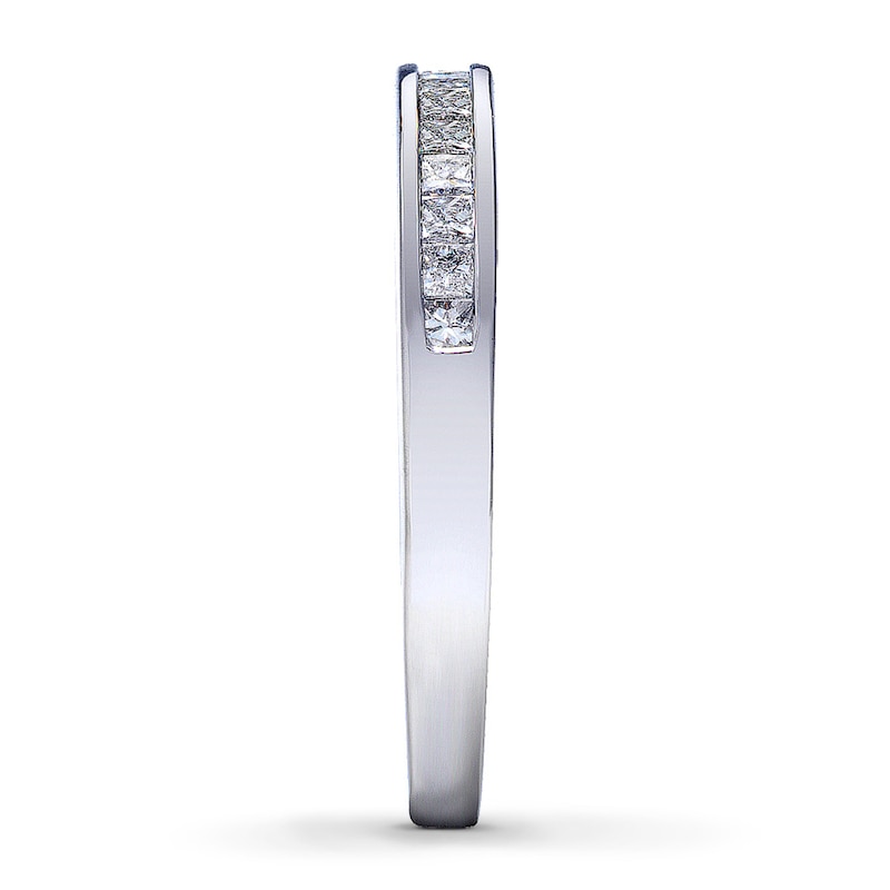 Main Image 3 of Diamond Wedding Band 1/3 ct tw Princess-cut 14K White Gold