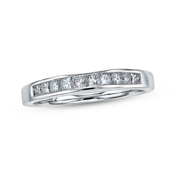 Diamond Wedding Band 3/8 ct tw Princess-cut 14K White Gold