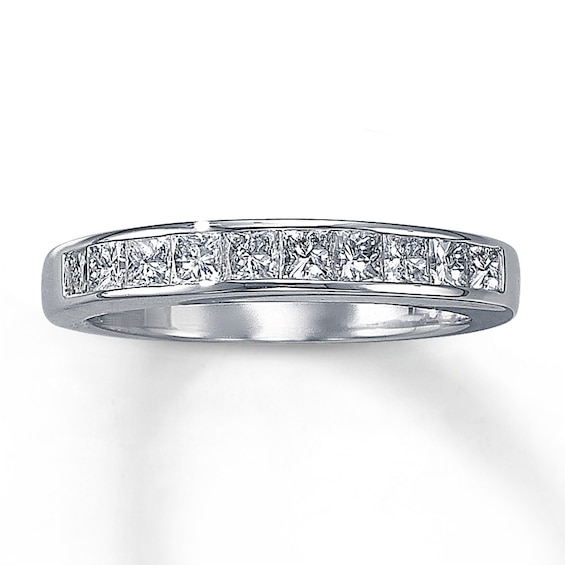 Diamond Wedding Band 7/8 ct tw Princess-cut 14K White Gold