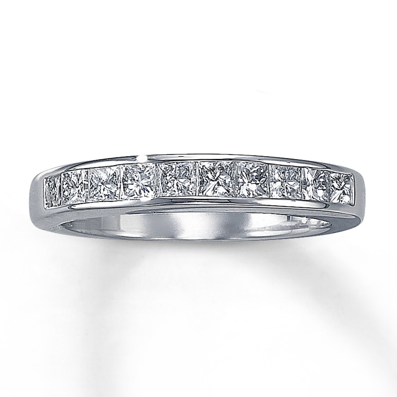 Main Image 1 of Diamond Wedding Band 7/8 ct tw Princess-cut 14K White Gold